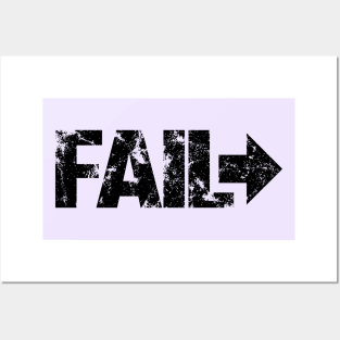 Fail Forward (Black) Self Motivation Posters and Art